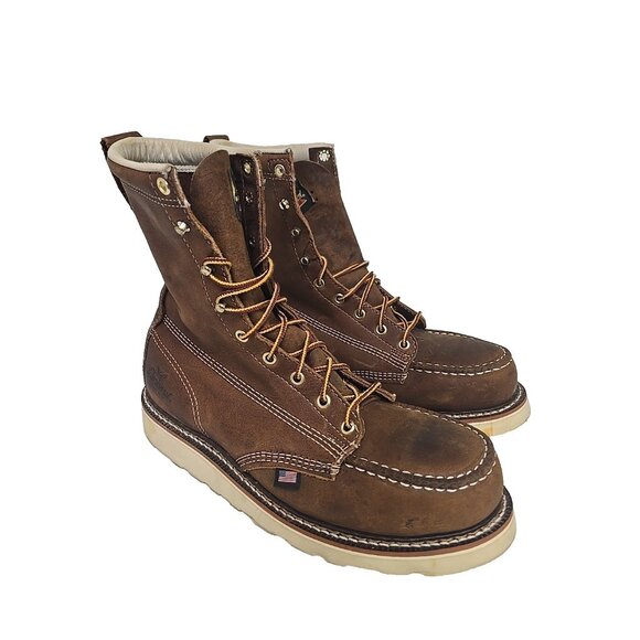 Thorogood Men's 8" Steel Toe Wedge Sole Work Boot (U.S.A.) 804-4478 Brown 8.5D - Picture 1 of 7